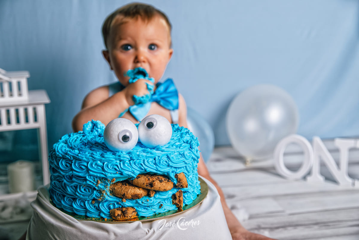 Fotografía de bebés, primer año, sesión de fotos smash cake