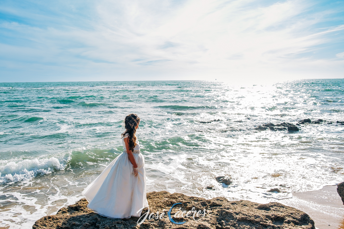 fotografía de comunión en la playa